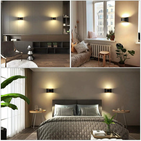 LED Wall Sconce Light Indoor Dimmable Modern 12W Hallway Wall Lighting for Living Room Bedroom Stairwell With Warm White Glow