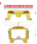 Yellow Nail On Low Voltage Mounting Brackets For New Construction 1 Gang dimensions illustration for drywall installation.