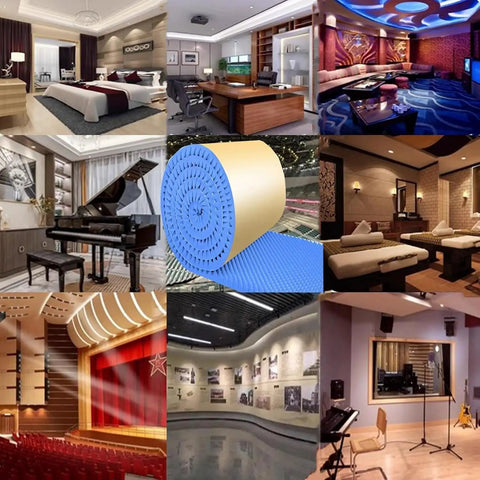 High Density Soundproofing Foam Panels Self Adhesive Egg Crate Acoustic Tiles For Home Studios And Chill Spaces showcased in various stylish interiors.
