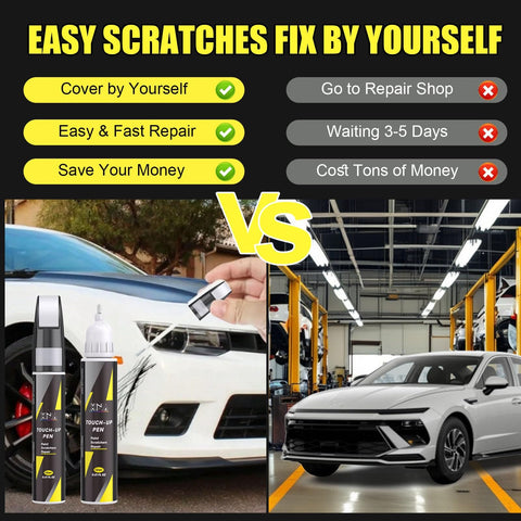 Comparison of using Hyundai Exact Color Touch Up Kit Ultimate Red for nicks on car vs. costly repair shop.