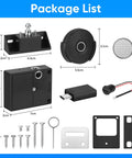Package contents of Smart Cabinet Lock With Fingerprint, Remote Unlock, And USB Key Backup, Holeless Installation for closets and drawers