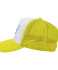 I Was Six Now Seven Vintage Dope Style Mens Trucker Hat Yellow Lightweight Polyester Cap With Anti Sweat Band side view