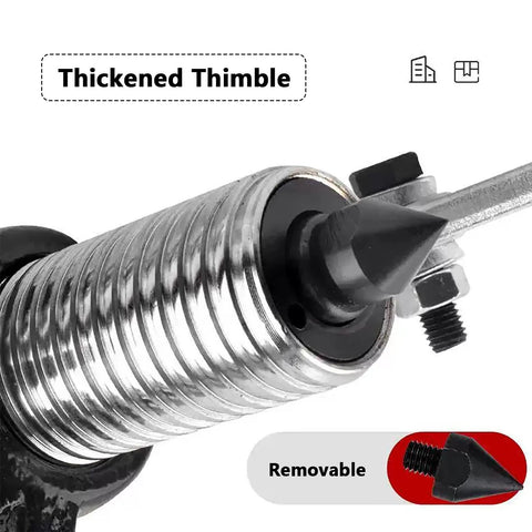 Close-up of the thickened thimble on the Badass Heavy Duty Hydraulic Gear Puller With Hand Pump for precision removal.