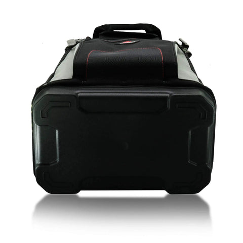 Bottom view of Heavy Duty Tool Backpack With Reinforced Bottom Waterproof PVC Coating Padded Back Support Breathable Fabric