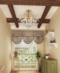 Crystal Chandelier Flush Mount Ceiling Light With Sparkling Glass Crystals Glam Gold Finish Modern Fixture in hallway