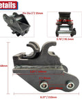 Dope Quick Hitch Attachments For Mini Excavators 0.6 To 3 Tons Rugged Quick Coupler System Backhoe Attachment with dimensions labeled