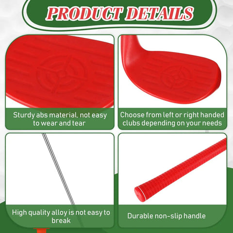 Left Hand 36 Inch Plastic Golf Chipping Club Set With Oversized Head For Home Backyard Bucket Game details and features
