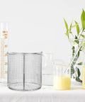 Shineofi Stainless Steel Cleaning Basket For Ultrasonic Machines Heat Resistant Precision Perforated Dip And Drain Tray with lab beakers