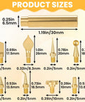 Eight Piece Copper 3D Printer Smoothing Tool Kit With Gold Tips And Connector Pro Grade Finishing Set dimensions and sizes.