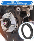 Heavy Duty Wheel Center Bore Adapters For A Smoother Cruise And Zero Shaky Vibes Down The Highway Hub Rings For Pickup Trucks Cars Rv 4 Pack Black 100.1mm To 78.1mm Polycarbonate Shock Absorbing Bushing on vehicle hub.