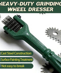 Heavy Duty Grinding Wheel Dresser Tool Kit With 25 Replacement Blades, close-up of green tool and carbon steel blades