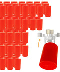 Fire Sprinkler Head Paint Covers 72 Pack Sprinkler Protector Caps in red, showcasing snap fit design for recessed ceiling heads.