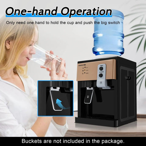 Person using Hot And Cold Water Dispenser For Home Office Dorm One Click Start Auto Temperature Control 3 Settings