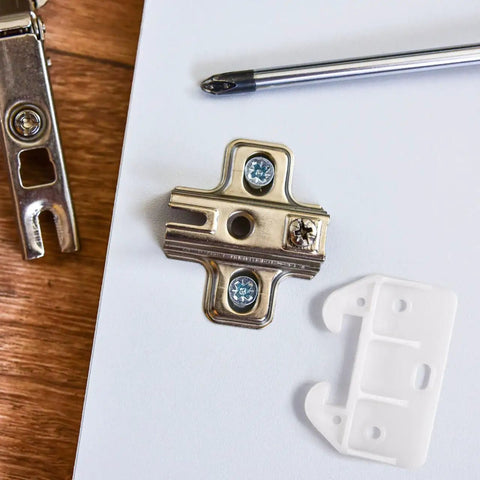 Slick White Plastic Drawer Track Guide Kit Packing 10 Pieces With Badass Durability And Hella Smooth Gliding Motion, metal and plastic components.