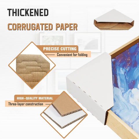 120 Pack Adjustable Cardboard Corner Protectors For Frames And Artwork, Fits 1in, 1.5in, And 2.2in Edges, Heavy Duty Corrugated Corner Guards