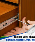 Heavy Duty Rear Mounting Brackets For 20 Pairs Of 45MM Soft Close Drawer Slides in use with drawer runners.