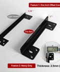 Heavy Duty Swing Out Door Latch Guard With Solid One Inch Offset Cover showing 2.5mm thickness and offset design.