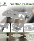 Four Piece Dishwasher Installation Bracket Kit with thicker stainless steel, shown in close-up with no-slip design details.