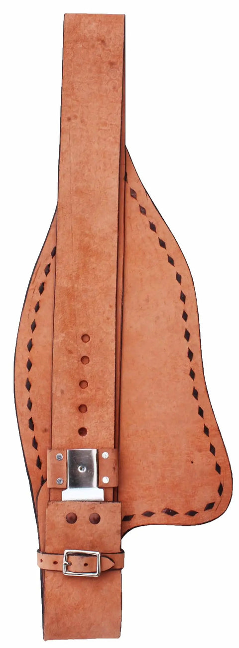 Roughout Western Saddle Fenders For Adults, Adjustable Buckstick Replacement Fenders in full grain light brown leather