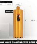 KSEIBI wet core drill bit, front view, 5-1/2 in diameter, 16 in depth, 1-1/4-7 arbor