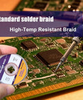 2 Pack No Clean Solder Wick Braided Copper 2.5mm By 10ft No Residue Desoldering Wick For Electronics Repair PCB And Circuit Boards