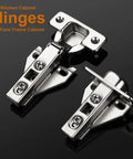 Face Frame Cabinet Hinges 105 Degree Concealed No Fuss Brushed Satin Nickel 35mm Cup 14 To 22mm Door Thickness Full Overlay 2 Pack With Mounting Screws Easy Install For Your American Kitchen Cabinets