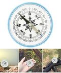 100mm Round Orienteering Compass for Outdoor Navigation with large clear dial, shown in hand and on rocky terrain, ideal for hiking.