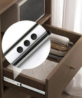 Heavy Duty 12 Inch Metal Drawer Slides With Ball Bearing Smooth Rolling Rails For Cabinet And Dresser Built To Last Two Way Extendable Tracks Zinc Plated Steel Durable Drawer Rails installed in a wooden dresser