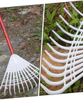 Two Pack Long Handle Gardening Rake With Sturdy Latex Soil Rake For Lawn And Garden Leveling Heavy Duty Agricultural Tool close-up