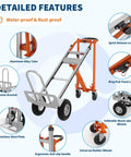 All In One 4 In 1 Convertible Aluminum Hand Truck With 1000 LB Capacity featuring features and construction details