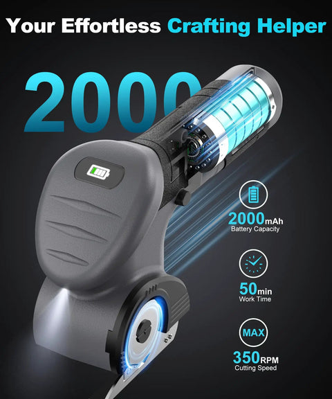 Heavy Duty Cordless Electric Scissors With Fast Charging Rechargeable Battery showcasing a powerful 2000mAh battery and ergonomic grip.