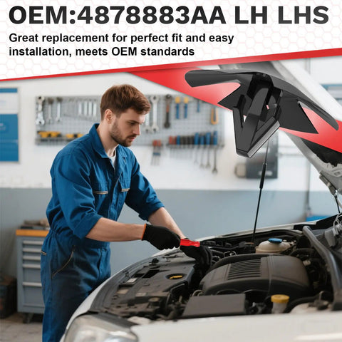 Mechanic using remover tool from 50 Piece Hood Insulation Retainer Clips Kit With 1 Remover Tool Nylon Push Pin Fasteners on vehicle