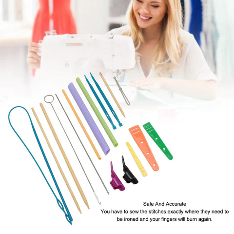 Fast Turn Fabric Kit With Assorted Tube Turners In Multiple Sizes For Easy Fabric Turning No Fuss Quick Sewing Setup Threading And Crafting Projects For Diy Home Projects And Alterations, assorted tube turners displayed