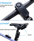 Wireless Bike Alarm With Remote For Ebikes And Motorcycles Anti Theft Vibration And Motion Sensor System IP65, installed on bike frame