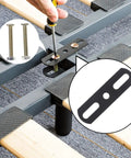 Adjustable Black Iron Furniture Support Legs Set for Beds, Cabinets, and Sofas installation with screws included