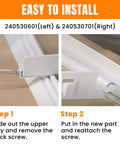 Installation steps for Refrigerator Pan Hanger Set Left 240530601 & Right 240530701 Drawer Slide Support Rails Replacement.