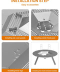 Heat Deflector For 19.5 Inch Bonfire Fire Pit With Handle 304 Stainless Steel Detachable Camping Essential assembly guide