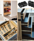 20 Pack Black Drawer Stoppers And Slide Bumpers Rubber End Stops for kitchen cabinets and wooden furniture drawers