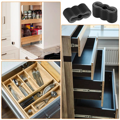 20 Pack Black Drawer Stoppers And Slide Bumpers Rubber End Stops for kitchen cabinets and wooden furniture drawers