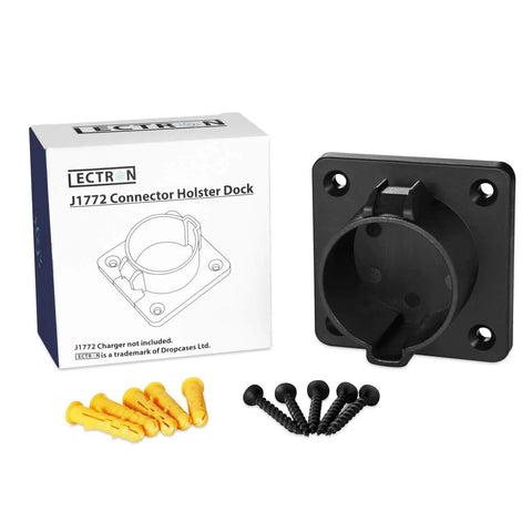 Heavy Duty EV Charger Nozzle Holster Dock For J1772 EV Coupler Connector Wall Mount Organizer with installation screws