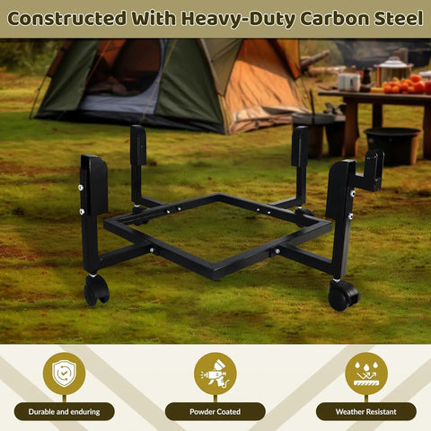 Heavy Duty Fire Pit Trolley Stand With Smooth Wheels For Easy Mobility, Fits Solo Stove Yukon And 27 Inch Fire Pits, outdoor