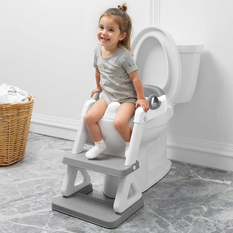 Super Secure Toddler Potty Ladder And Training Seat With Memory Foam Cushion Non Slip Base Fits All Standard Toilets No Sweat Setup Routine Kid Approved Gear For Boys And Girls