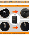 Luggage Zipper Pull Replacement Set For Travelers, Alloy Metal Tabs, 6 Pack, 1.4x0.4x0.17 Inches, shown replacing suitcase zipper