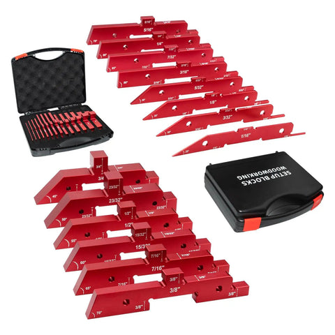 Router Table Setup Bars 14 Piece Aluminum Precision Blocks With Height Gauge For Router Tables, Saw Accessories, And Angle Woodworking display