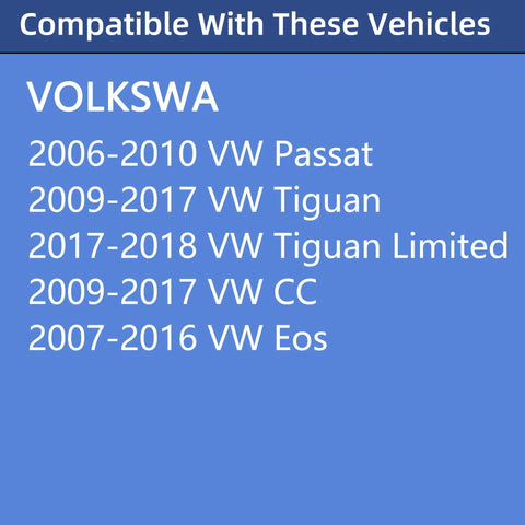 Compatibility list for VW Gas Cap Replacement Fits 2006 2010 Passat 2009 2018 Tiguan 2009 2017 CC 2007 2016 Eos.