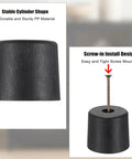 Four 2 Inch Plastic Furniture Legs Screw In Replacement Kit for Sofa Couch Chair with Cylinder Design and Pre Drilled Holes