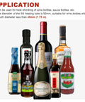 Assorted bottles showcasing use of PVC Capsule Heat Shrinker For Wine Bottles 50mm Sealing Machine Handheld Bottle Wrap Tool