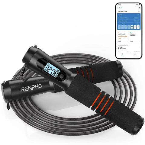 Smart Jump Rope With Counter For Quick Cardio Burn App Data Analysis Lightweight Skipping Rope For Home Gym CrossFit