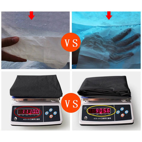 All Weather Waterproof Car Cover For Sedan material test and weight comparison on scales