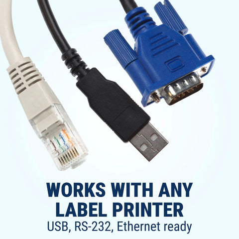 GoDEX T10 Label Rewinder Machine For Desktop And Industrial Printers Featuring Variable Speed Control Zero Drama Roll Catcher Compact Build For A No Sweat Label Station Plug And Play Setup USB, RS-232, Ethernet connectors for printers.